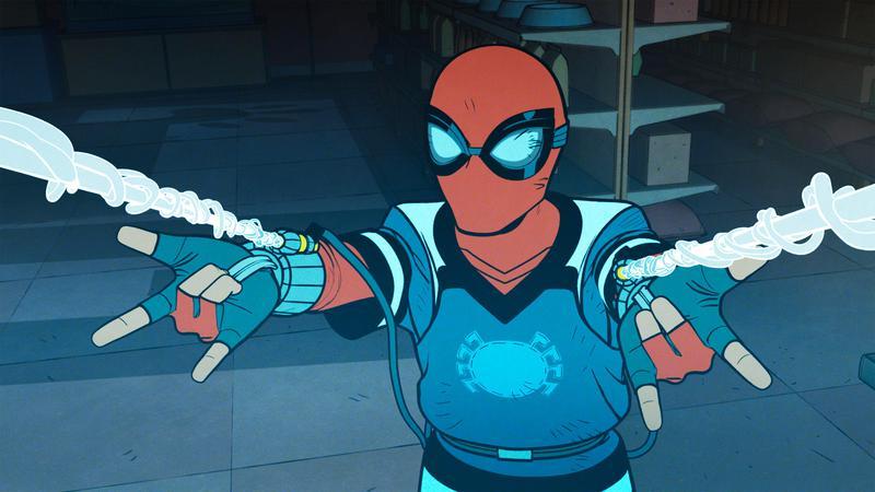 Peter Parker shooting webs in Your Friendly Neighborhood Spider-Man.