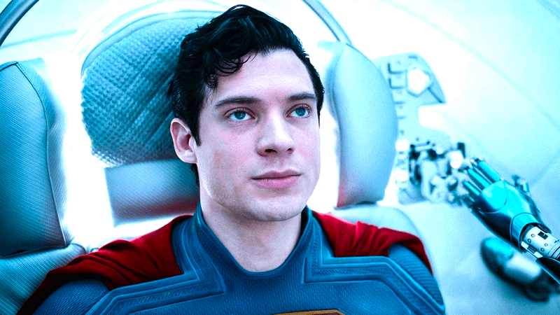 David Corenswet's Superman in the fortress of solitude.