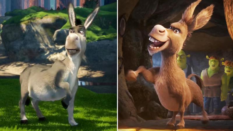 Donkey in Shrek 2001 vs Shrek 5.