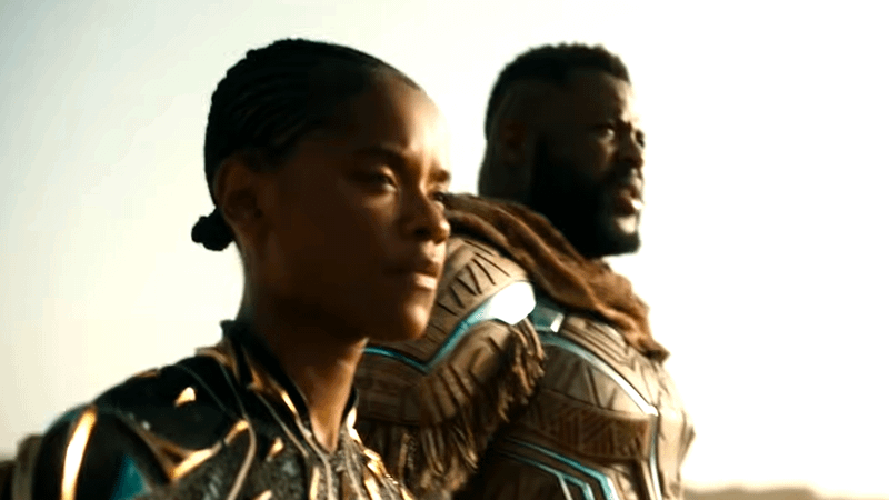 Letitia Wright as Shuri, Winston Duke as M'Baku in Avengers: Doomsday