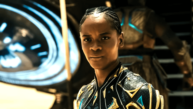 Letitia Wright as Shuri's Black Panther in Avengers: Doomsday.