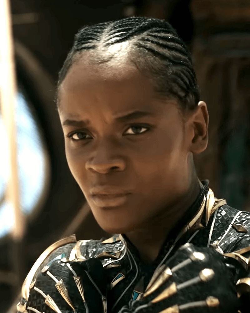 Letitia Wright's Shuri doing the Wakandan salute in Avengers: Doomsday.