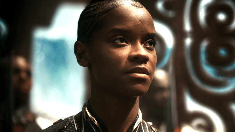 Letitia Wright as Shuri.