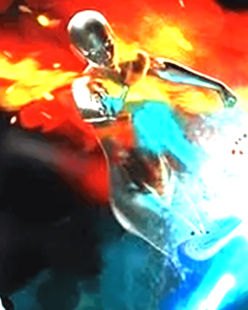 Silver Surfer blasting energy
