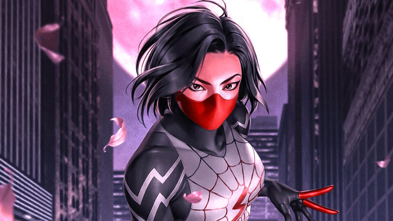 Cindy Moon as her superhero alter-ego Silk in Marvel Comics.