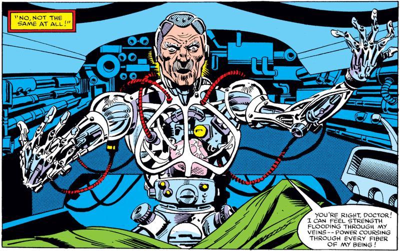 Silvermane revived in his cybernetic body.