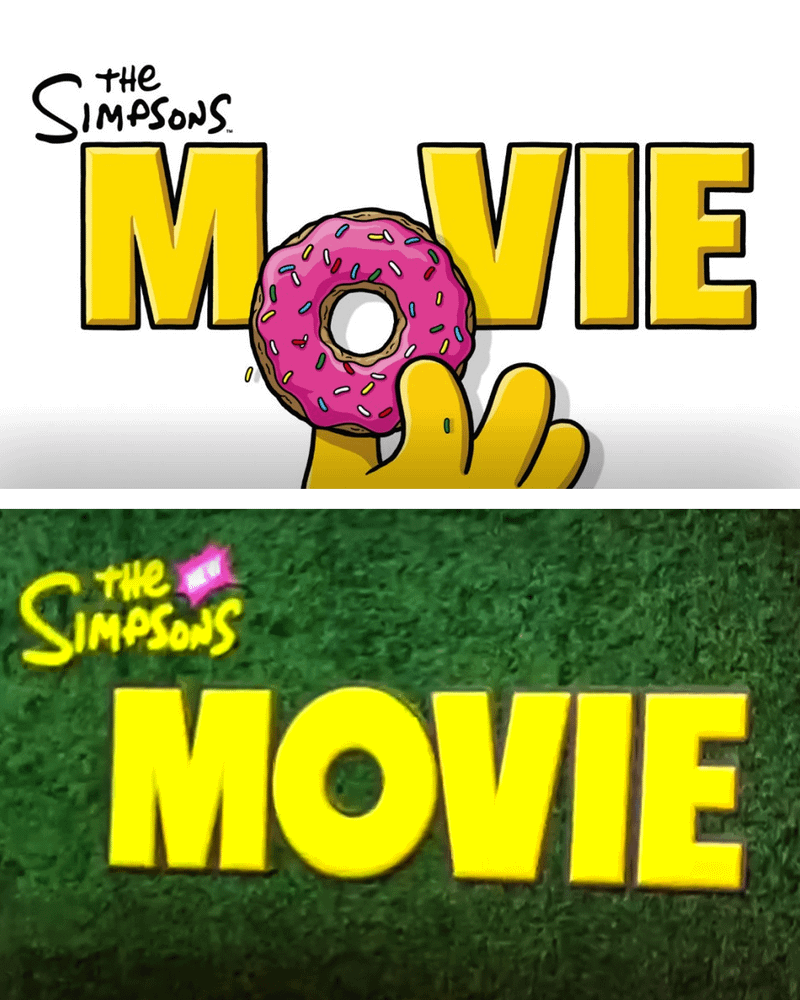 The New Simpsons Movie D23 Logo vs Simpsons movie logo.