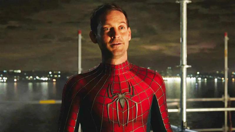 Tobey Maguire as Spider-Man.