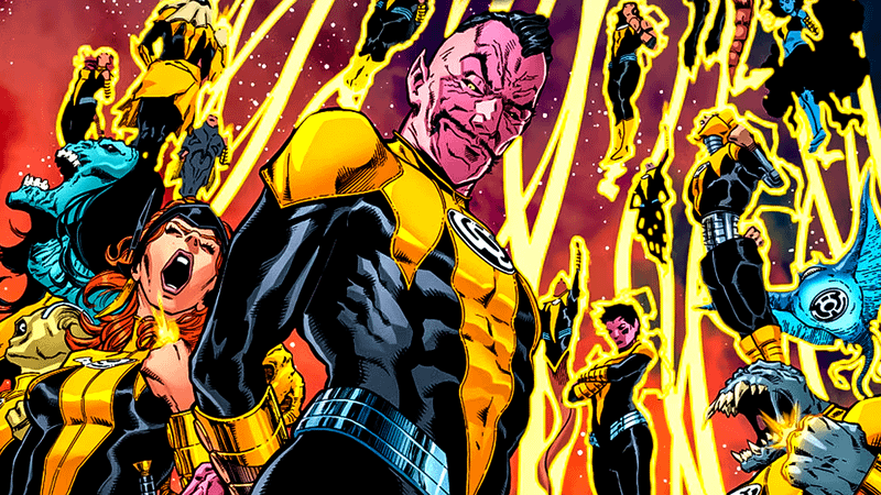 Sinestro and the Yellow Lantern Corps in DC Comics.