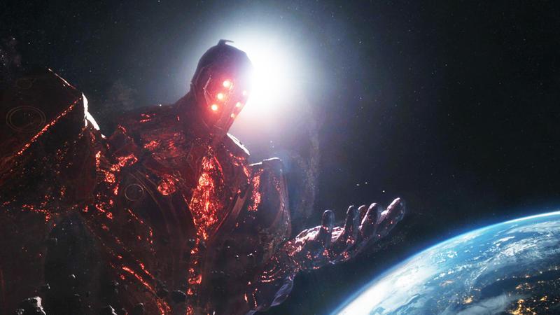 Arishem standing next to Earth in Eternals
