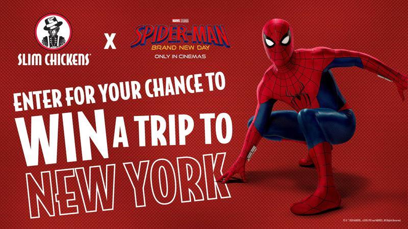 Slim Chickens' New York trip giveaway for 'Spider-Man: Brand New Day.'
