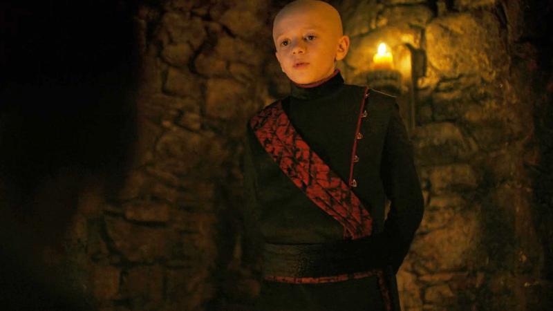 Egg wearing Targaryen red and black clothes in A Knight of the Seven Kingdoms.