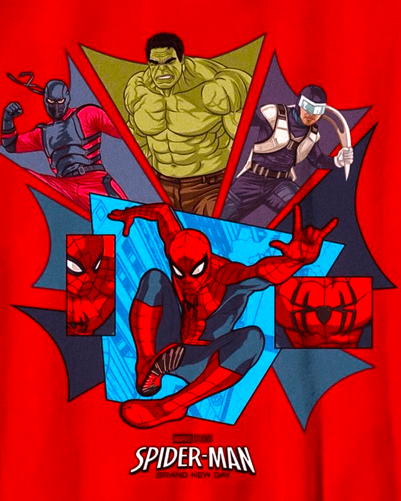 Spider-Man, Tarantula, Hulk, and Boomerang in 'Spider-Man: Brand New Day' promotional image.