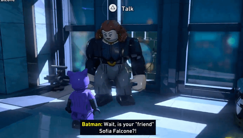 Sofia Falcone and Catwoman in LEGO: Batman Legacy of the Dark Knight.