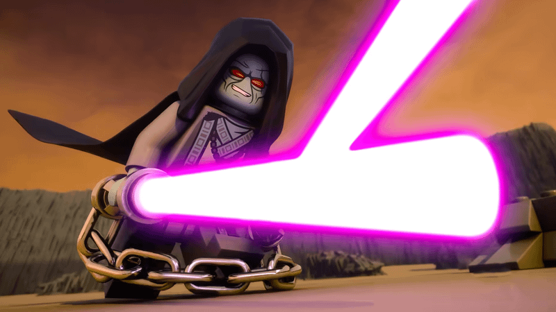 Solitus and his purple chained lightsaber in LEGO Star Wars: Rebuild the Galaxy: Pieces of the Past