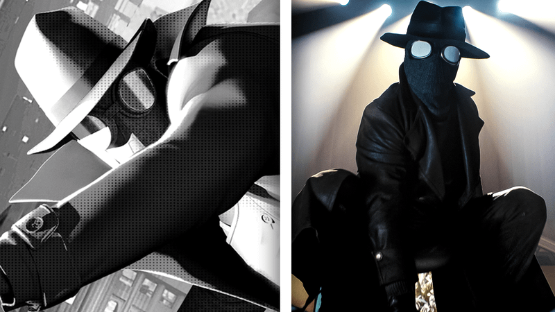 Spider-Noir in Spider-Verse & Ben Reilly in Spider-Noir.