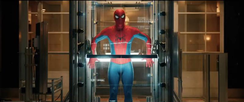 Spider-Man suit being scanned in 'Spider-Man: Brand New Day' trailer.