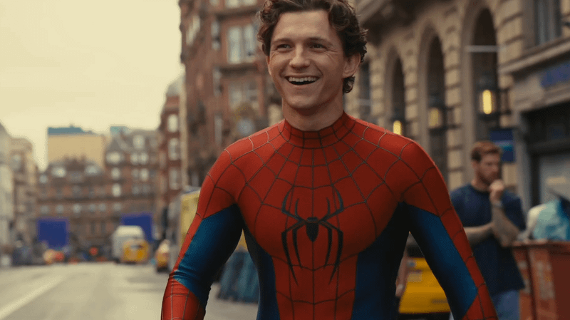 Tom Holland in Spider Man brand new day suit on set in Glasgow
