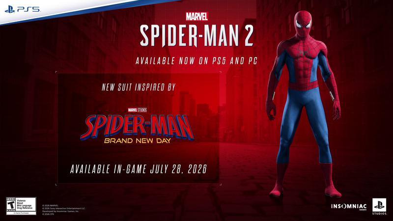 Spider-Man costume from 'Spider-Man: Brand New Day' in Insomniac's 'Spider-Man 2.'