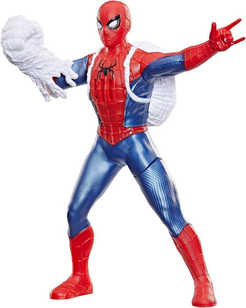 Spider-Man action figure for Brand New Day showing him with a webbed up fist and backpack made of webs.
