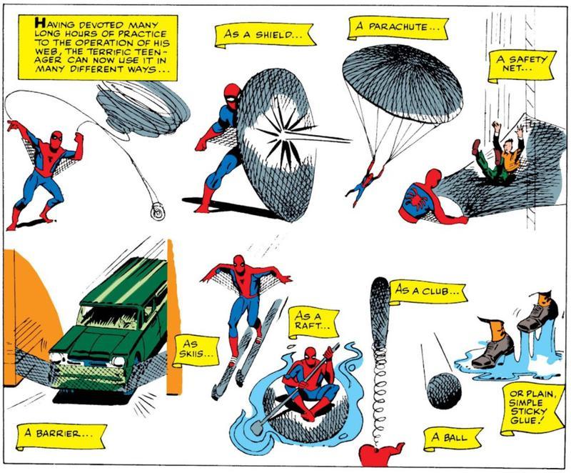 Spider-Man using web constructs in the early comics in a variety of ways.
