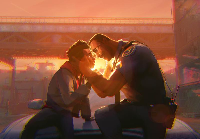 Beyond the Spider-Verse, Miles Morales and Jefferson Davis emotional moment.