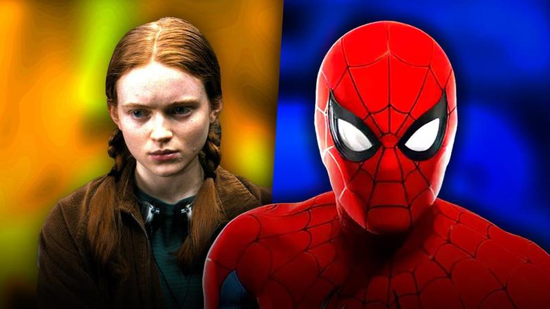 Sadie Sink in Stranger Things and Spider-Man from the MCU