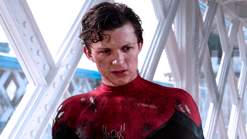 Tom Holland as Spider-Man in Spider-Man: Far From Home.