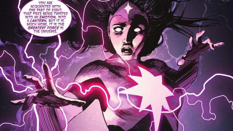 Star Sapphire using her power in DC Comics.