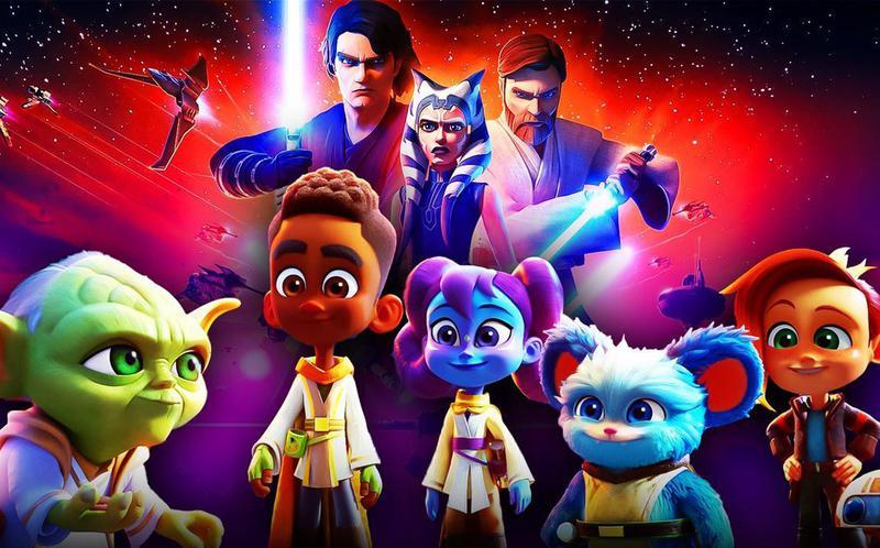 Star Wars animated characters from Clone Wars and Young Jedi Adventures
