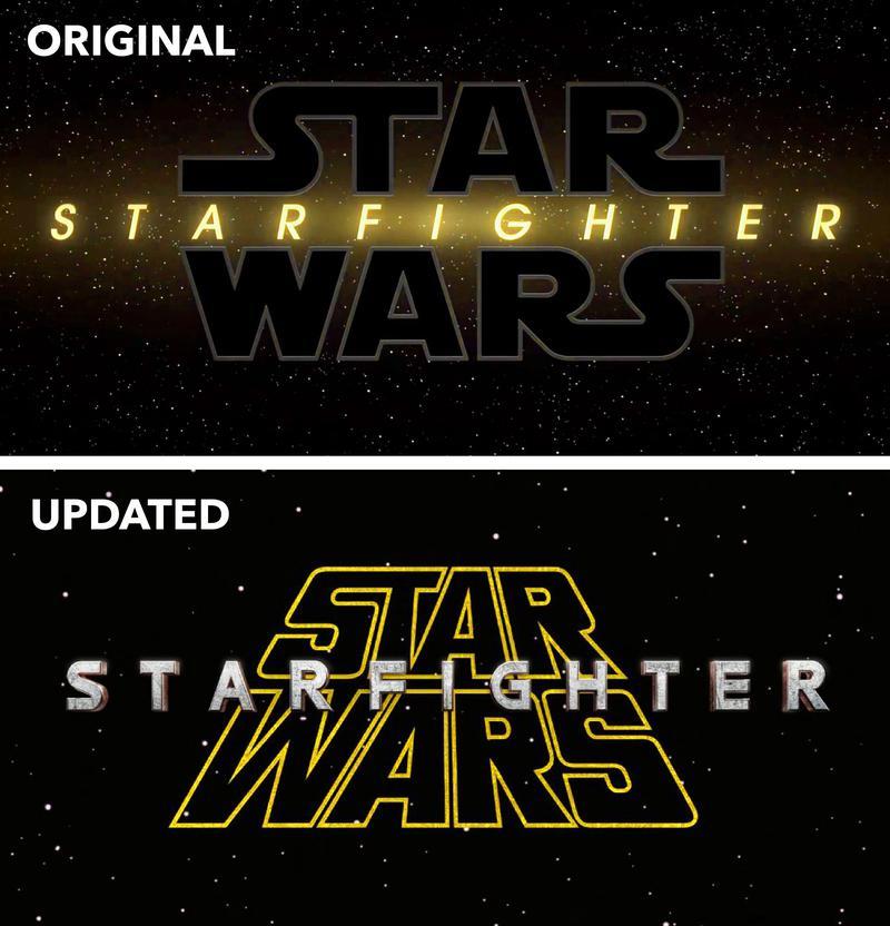 Star Wars: Starfighter new logo alongside old one.