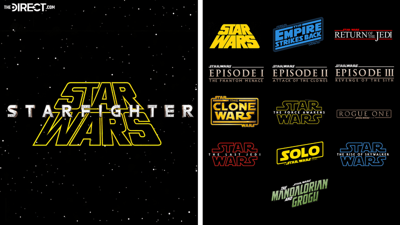 Star Wars: Starfighter logo alongside other Star Wars film logos.