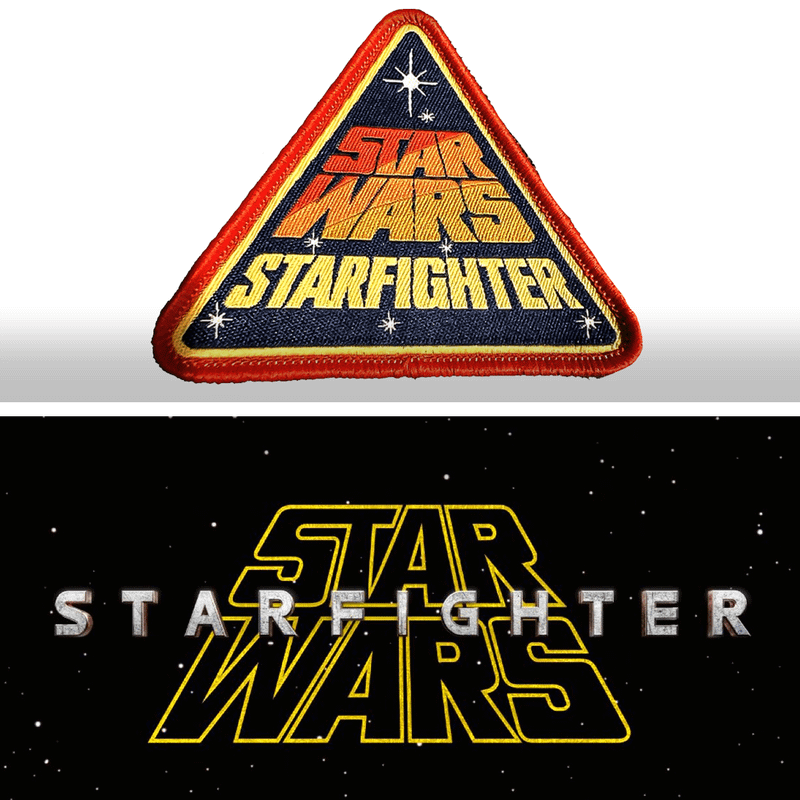 Star Wars: Starfighter retro logo alongside new one.