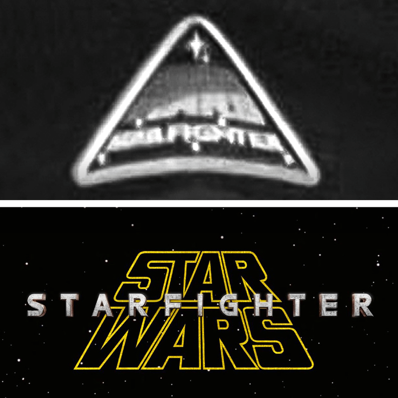 Starfighter logo on film merch alongside updated one.
