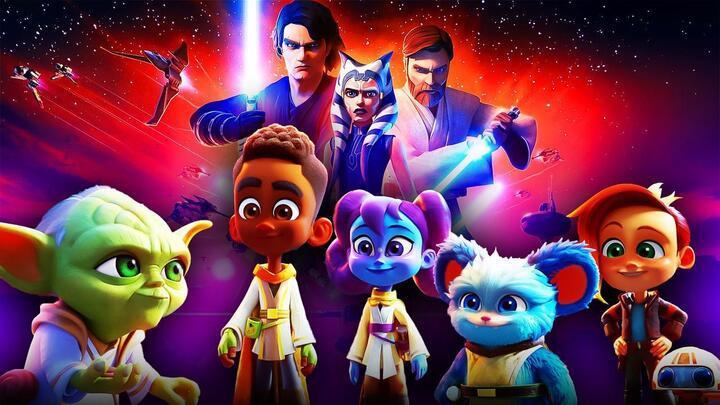 The Clone Wars characters and Young Jedi Adventures characters.