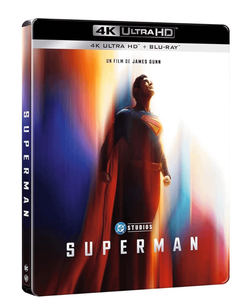 A Superman steelbook featuring the original Superman poster
