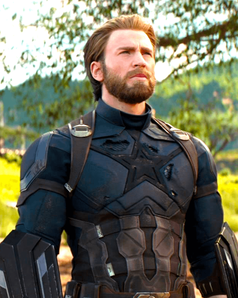 Captain America with gauntlet shields in Avengers: infinity War.