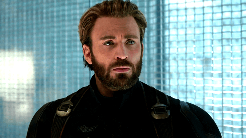 Chris Evans' Captain America with a beard in Avengers: Infinity War.