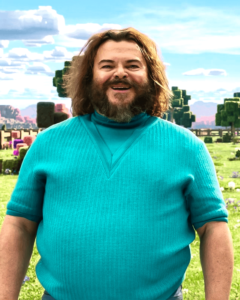 Jack Black Steve in Minecraft Movie.