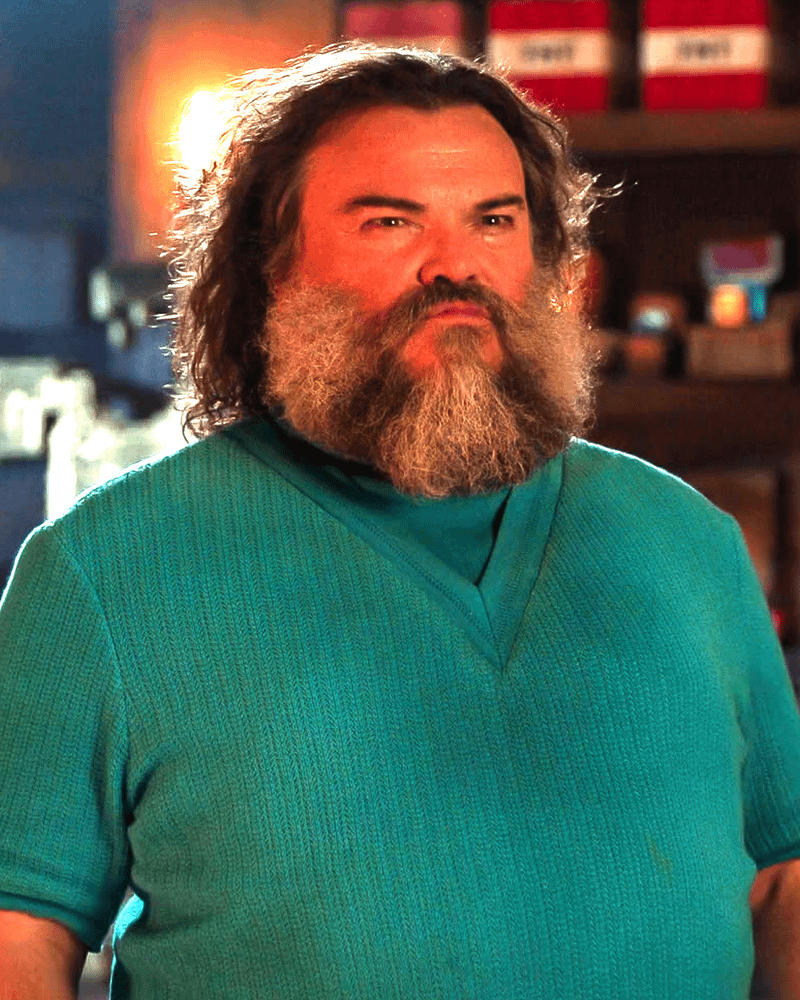 Jack Black Steve with red lighting in his Overworld house.