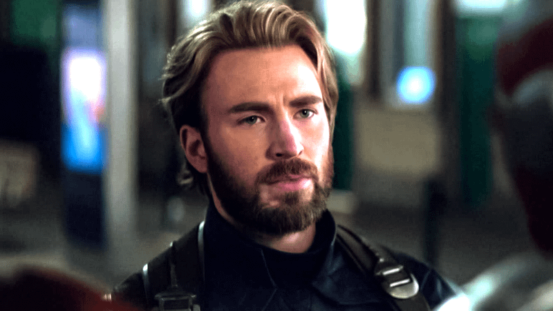 Chris Evans as a bearded Steve Rogers in Avengers: Infinity War.