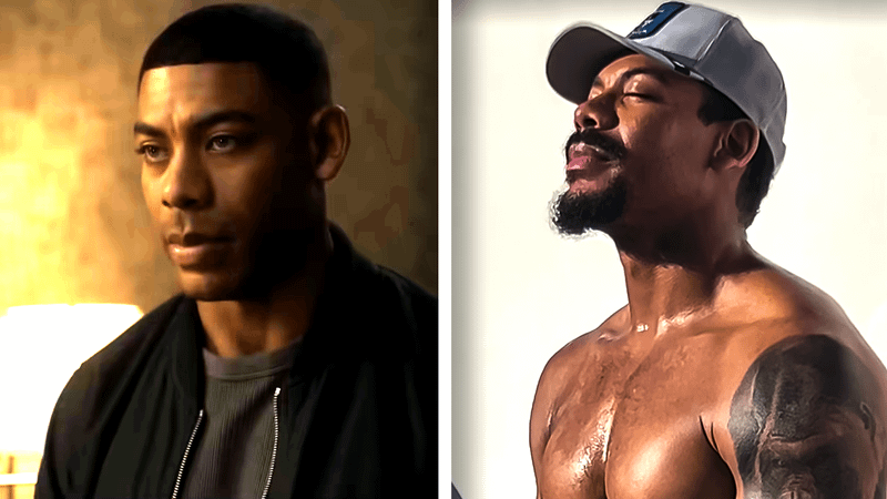 Aaron Pierre as John Stewart in 'Lanterns,' Aaron Pierre sitting shirtless with a cap on.