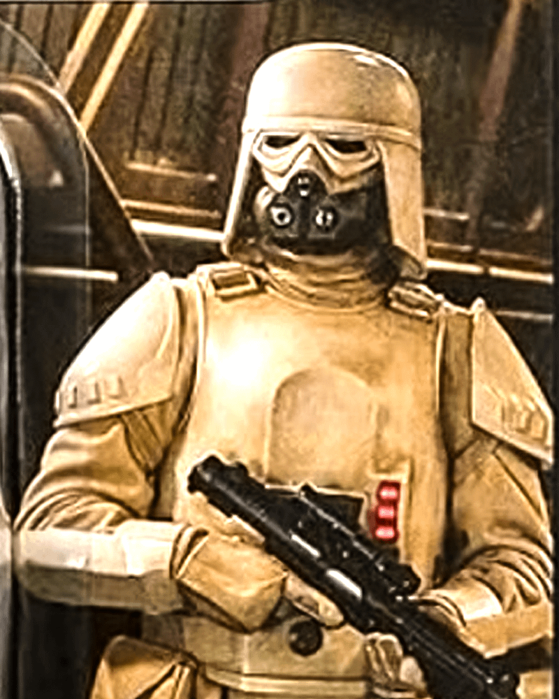 A close-up of the new Imperial Remnant Snowtroopers