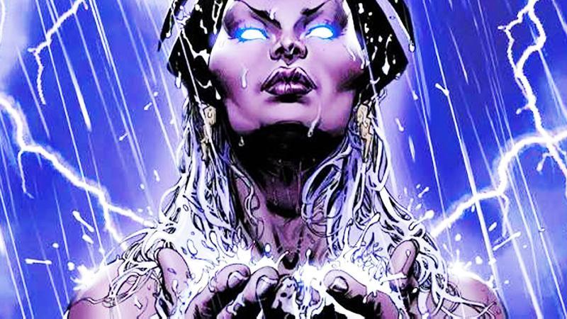 Storm with glowing eyes in Marvel Comics.
