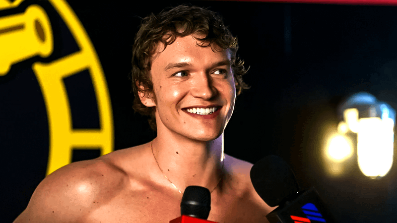 Connor Storrie as Ilya in Heated Rivalry.
