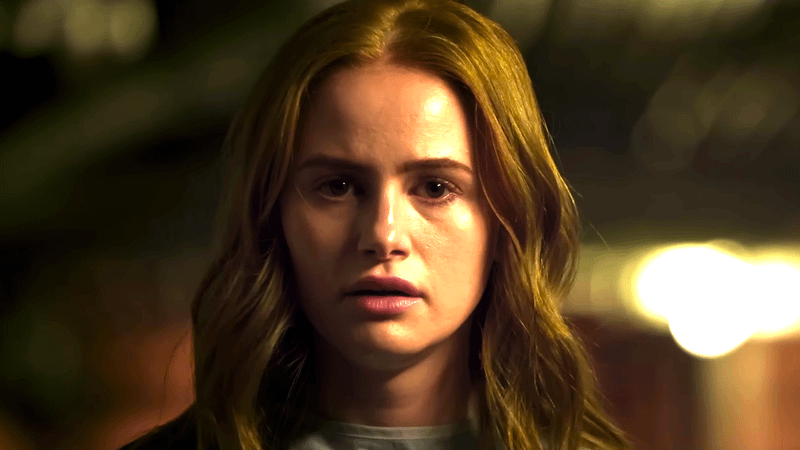 Madelaine Petsch as Maya looking distraught in The Strangers Chapter 2