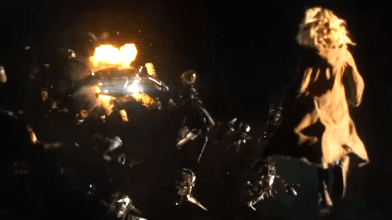 Kara facing a ship in new Superman promo.