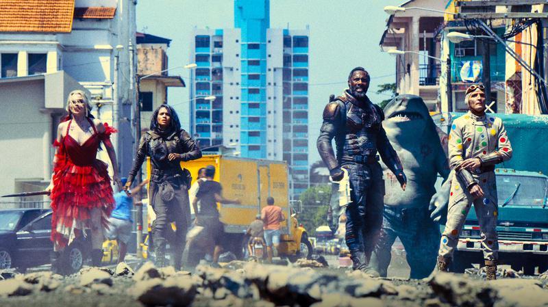 The Suicide Squad standing in the rubble of Corto Maltese.
