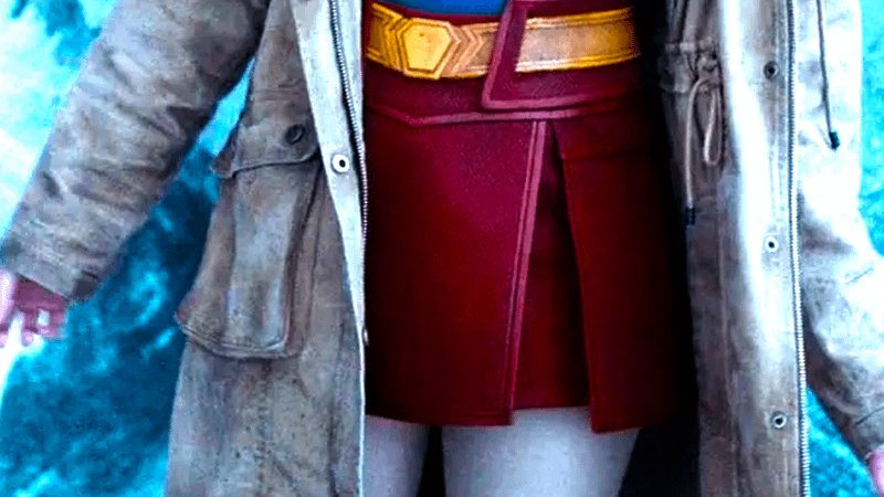 Supergirl's skirt in Superman