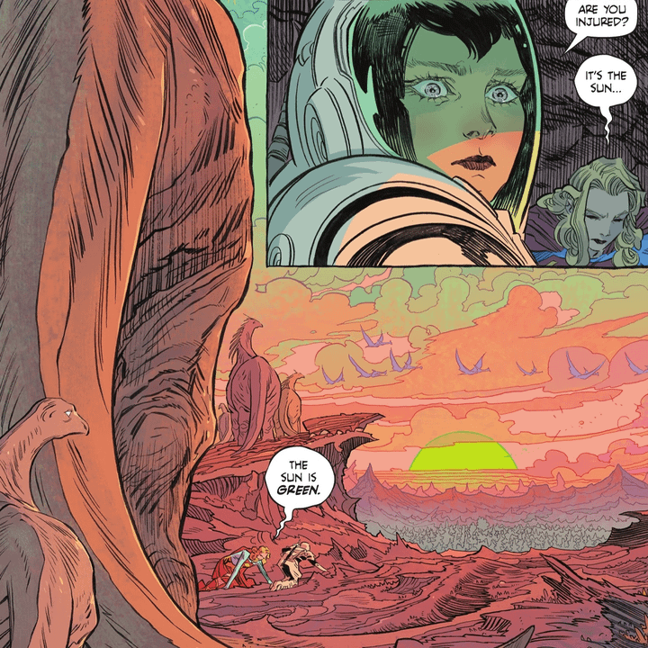 Ruthye Knoll and Supergirl on Barenton in the comics.